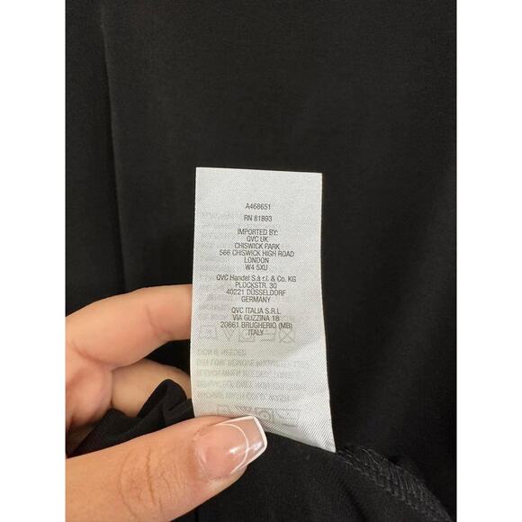 Susan Graver Women's Cut Out Half Sleeve‎ Black Tunic Top Sz XXS - Picture 5 of 6